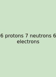 6 Protons 7 Neutrons 6 Electrons