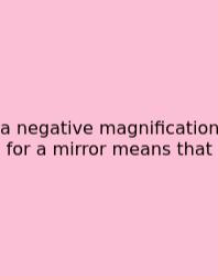A Negative Magnification For A Mirror Means That