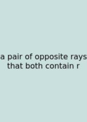 A Pair Of Opposite Rays That Both Contain R