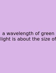 A Wavelength Of Green Light Is About The Size Of