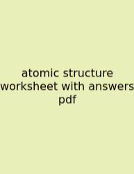 Atomic Structure Worksheet With Answers Pdf