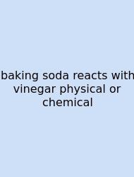 Baking Soda Reacts With Vinegar Physical Or Chemical