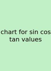 Chart For Sin Cos Tan Values