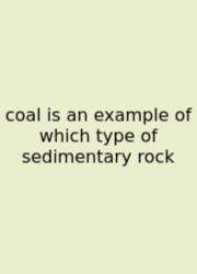 Coal Is An Example Of Which Type Of Sedimentary Rock