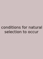 Conditions For Natural Selection To Occur