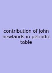 Contribution Of John Newlands In Periodic Table