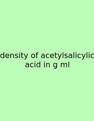 Density Of Acetylsalicylic Acid In G Ml