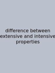 Difference Between Extensive And Intensive Properties