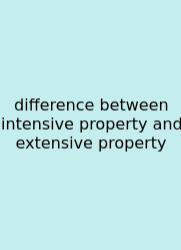 Difference Between Intensive Property And Extensive Property