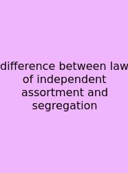 Difference Between Law Of Independent Assortment And Segregation