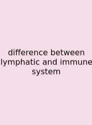 Difference Between Lymphatic And Immune System