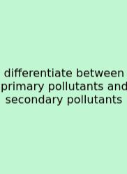 Differentiate Between Primary Pollutants And Secondary Pollutants