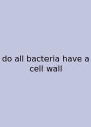 Do All Bacteria Have A Cell Wall