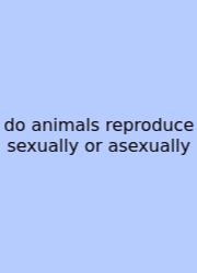 Do Animals Reproduce Sexually Or Asexually
