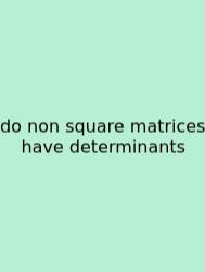 Do Non Square Matrices Have Determinants