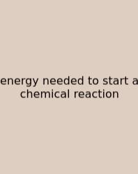 Energy Needed To Start A Chemical Reaction