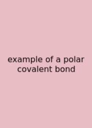 Example Of A Polar Covalent Bond