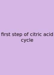 First Step Of Citric Acid Cycle