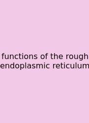 Functions Of The Rough Endoplasmic Reticulum