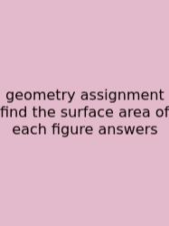 Geometry Assignment Find The Surface Area Of Each Figure Answers