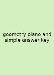 Geometry Plane And Simple Answer Key
