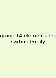 Group 14 Elements The Carbon Family