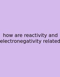 How Are Reactivity And Electronegativity Related