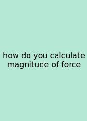 How Do You Calculate Magnitude Of Force