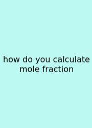 How Do You Calculate Mole Fraction