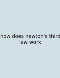 How Does Newton's Third Law Work