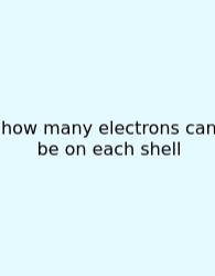 How Many Electrons Can Be On Each Shell