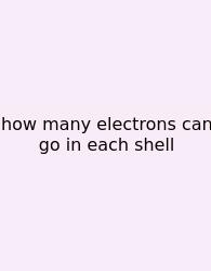 How Many Electrons Can Go In Each Shell
