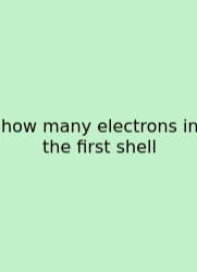 How Many Electrons In The First Shell