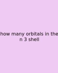 How Many Orbitals In The N 3 Shell