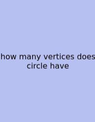 How Many Vertices Does Circle Have