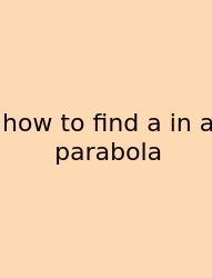 How To Find A In A Parabola