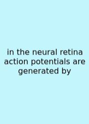 In The Neural Retina Action Potentials Are Generated By