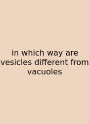 In Which Way Are Vesicles Different From Vacuoles