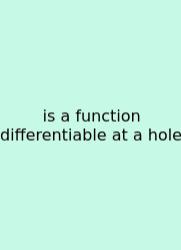 Is A Function Differentiable At A Hole