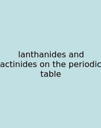 Lanthanides And Actinides On The Periodic Table