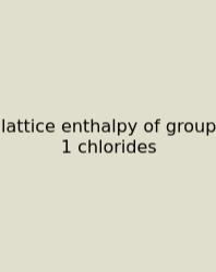 Lattice Enthalpy Of Group 1 Chlorides