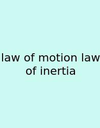 Law Of Motion Law Of Inertia