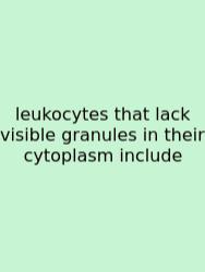 Leukocytes That Lack Visible Granules In Their Cytoplasm Include
