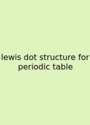 Lewis Dot Structure For Periodic Table