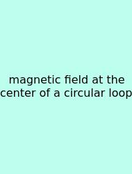 Magnetic Field At The Center Of A Circular Loop