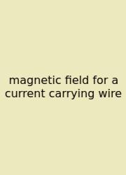 Magnetic Field For A Current Carrying Wire