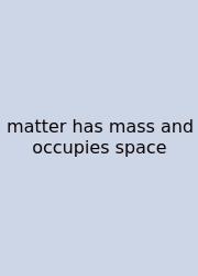 Matter Has Mass And Occupies Space