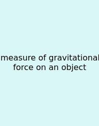 Measure Of Gravitational Force On An Object