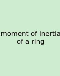 Moment Of Inertia Of A Ring