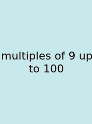 Multiples Of 9 Up To 100